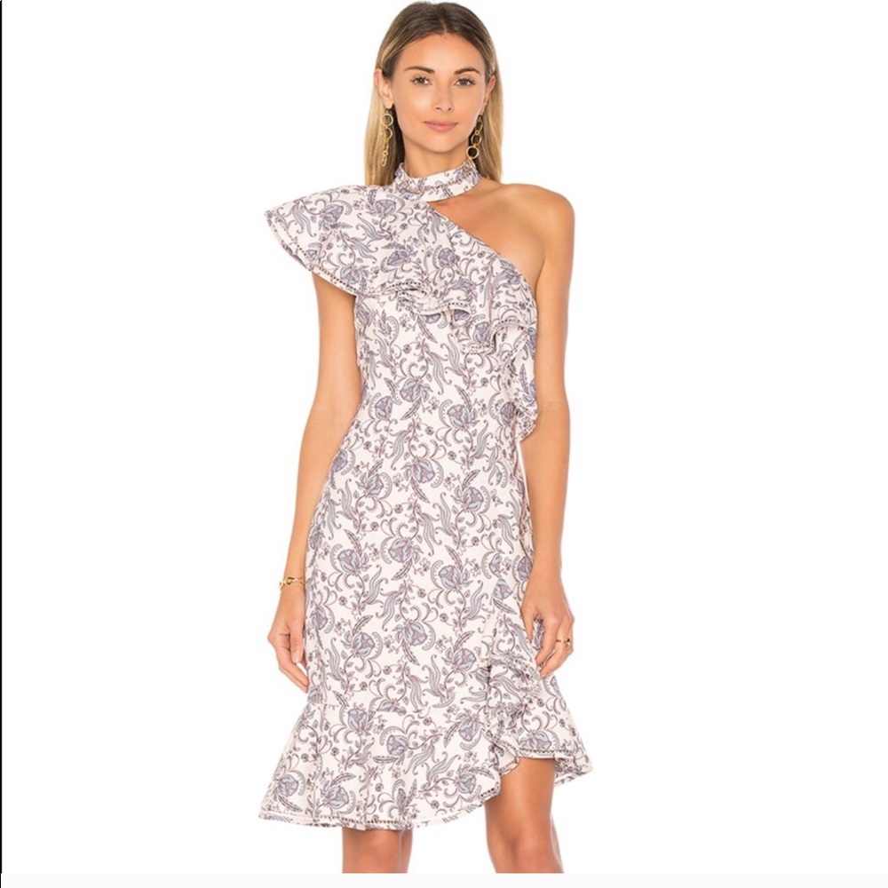 KEEPSAKE the Label Paisley One Shoulder Dress